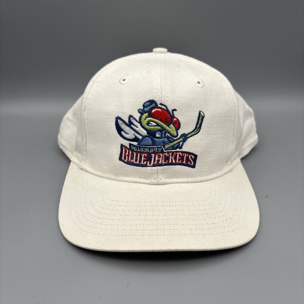 Vintage Columbus Blue Jackets Hat SnapBack Cap Embroidered Logo NHL Hockey 90s